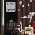 thumbnail image 3 of Black Mountains Blackout Curtains for Bedroom/Living Room, Pinch Pleated Black Out Curtains, Modern Aesthetic Cherry Blossoms Cranes Room Darkening Window Drapes with Hooks 2 Panels, 39"x70", 3 of 8