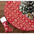 thumbnail image 1 of Christmas Tree Cover 122cm (Red), Christmas Tree Cover with Christmas Stocking, Christmas Tree Skirt with Snowflake Pattern Christmas Cover for Christmas, Holiday, Party, 1 of 5