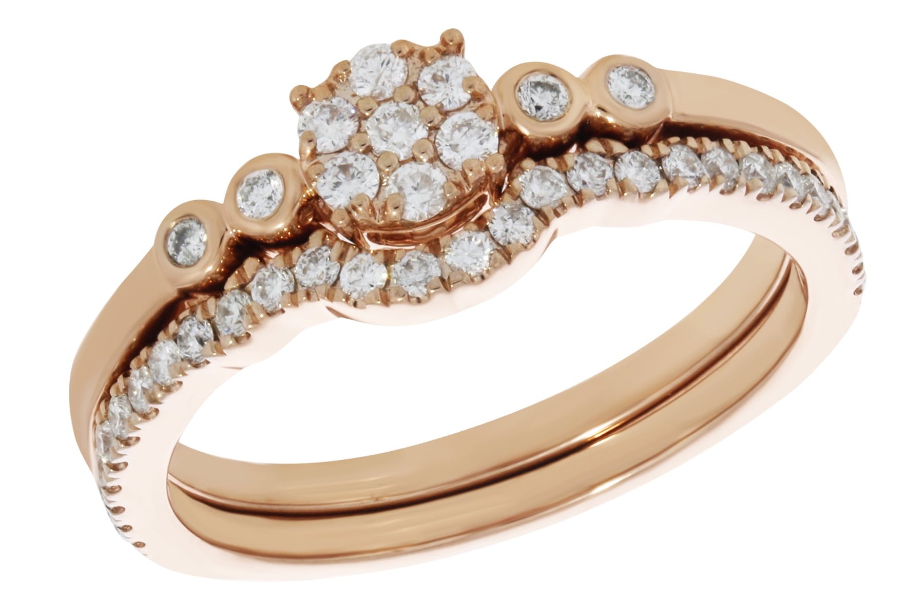 Prism Jewel G-H//I1 Round Natural Diamond Stackable Designer Ring,