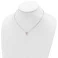 thumbnail image 3 of Sterling Silver Rhodium Plated Light Pink Swarovski Crystal 16.5 inch Necklace with 2 inch extension, 3 of 4