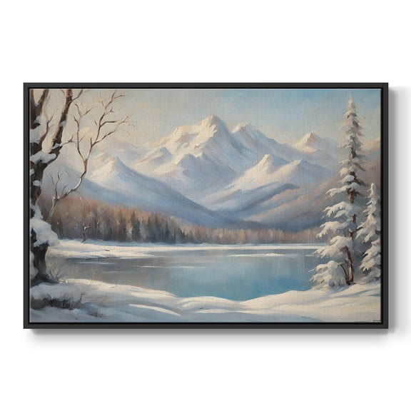 Vintage Landscape-CCV By Wexford Home Framed in Black Wood Gallery Wrapped Canvas 17 in. x 25 in.