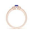 thumbnail image 2 of ANGARA Natural Tanzanite and Diamond Three Stone Ring in 14K Rose Gold for Women (Size-6x4mm) | December Birthstone, Birthday, Anniversary, Jewelry Gift for Women | Natural Tanzanite Ring, 2 of 9