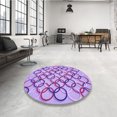 thumbnail image 3 of Ahgly Company Indoor Round Patterned Mauve Purple Area Rugs, 5' Round, 3 of 6