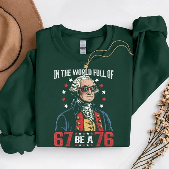 In The World Full Of 67 To Be A 76 – T-Shirt, Hoodie & Sweatshirt – History Humor – Fun Gift Idea