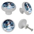 thumbnail image 4 of Snowman Fluorescent Drawer Pulls with Screws: Round 4-Pack, Glow-in-the-Dark Knobs for Cabinets, Wardrobes, Dressers - Decorate Your Furniture!, 4 of 6