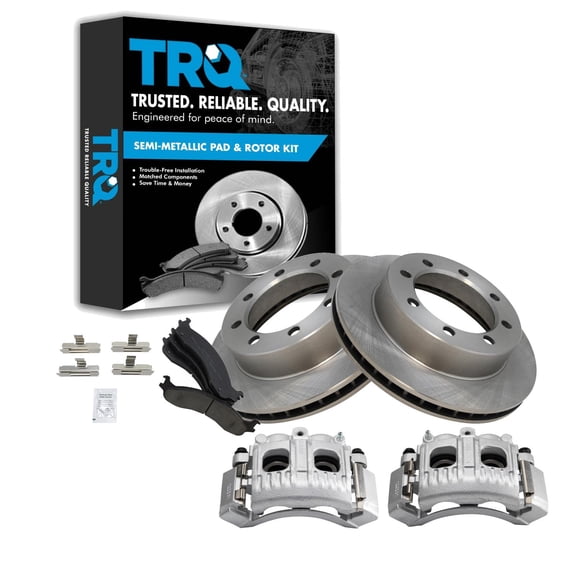 TRQ Front Brake Calipers Pads & Rotors Fits Select 1997 Ford F-250