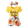 thumbnail image 4 of 3PCS Newborn Infant Baby Girl Clothes Romper Jumpsuit Flower Pants Headband Set Cute Outfit, 4 of 11