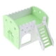 thumbnail image 1 of Cute Small Animal Hideout Hamster House Deluxe Wooden Hut toys - verde, 1 of 8