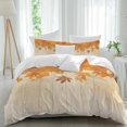 thumbnail image 2 of Orange Botanical Fall Bedding 3 Piece Duvet Cover Set California King, Thanksgiving Maple Leaf Vintage Soft Microfiber Comforter Cover with Zipper Closure & Pillowcases, FadeResistant Quilt Cover, 2 of 9