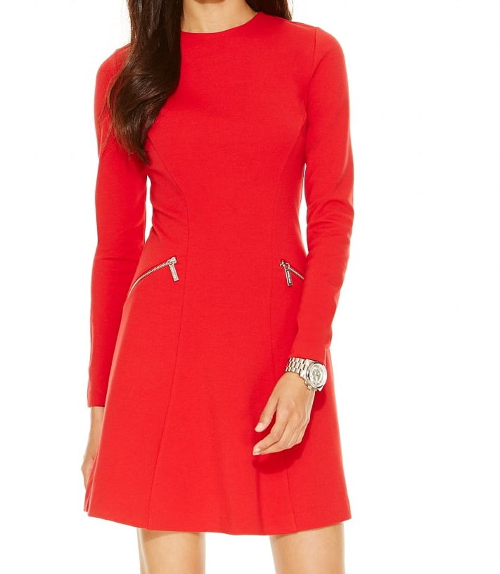 michael kors red blaze dress