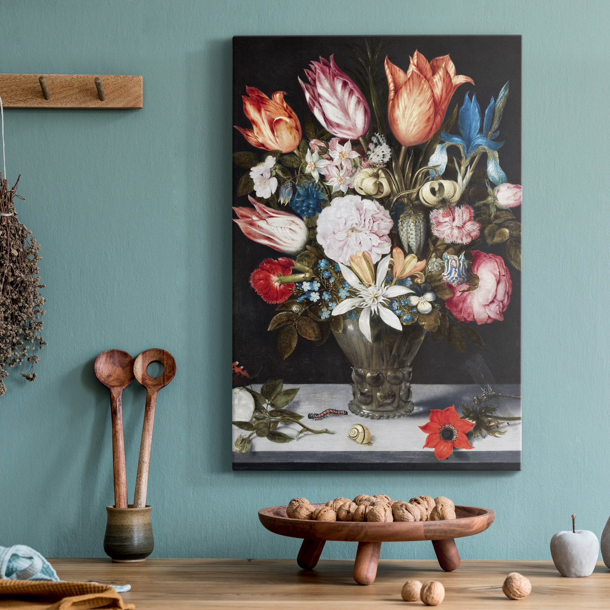 Flowers in a Glass Premium Gallery Wrapped Canvas - Ready to Hang - 8 x 12
