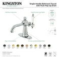 thumbnail image 7 of Kingston Brass KSD154KLBB Nautical One-Handle Single-Hole Bathroom Faucet with Deck Plate and Push Pop-Up Drain, Brushed Brass, 7 of 7