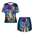 thumbnail image 4 of Picia Magic Mushrooms ,Fireflies Pajamas Sets for Women Soft Short-Sleeved Pjs with Lounge Shorts Two Piece Sleepwear-Small, 4 of 9