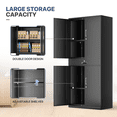 thumbnail image 6 of MoNiBloom 71" Metal Garage Storage Cabinet with Locking Doors & Drawer, Adjustable Shelves for Home, Office, Black, 6 of 10