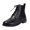 Black, variant on Women's Ankle Boots Round Toe Wingtip High Top Oxford Shoes Vintage Leather Lace up Fall Dress Short Booties