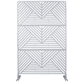 thumbnail image 4 of Tcbosik Metal Privacy Screen Outdoor, 76"H x 48"W Freestanding Privacy Fence, Decorative Privacy Panel for Courtyard, Balcony, Garden, Poolside, White, 4 of 8