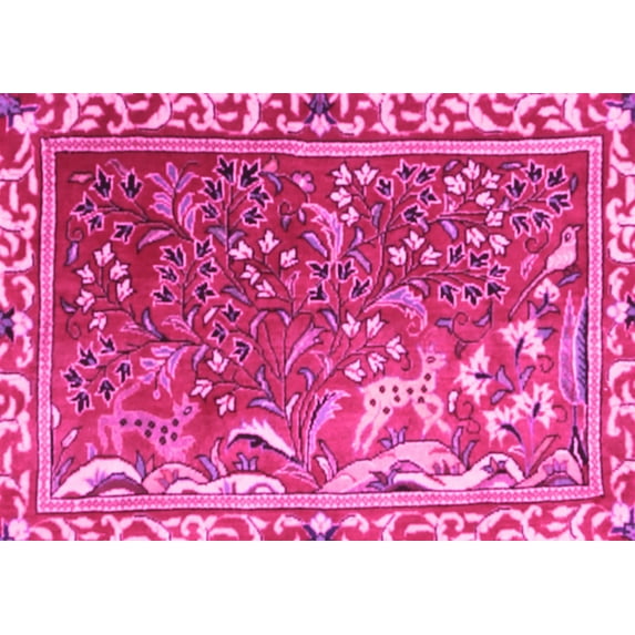 Ahgly Company Indoor Rectangle Persian Pink Traditional Area Rugs, 8' x 10'