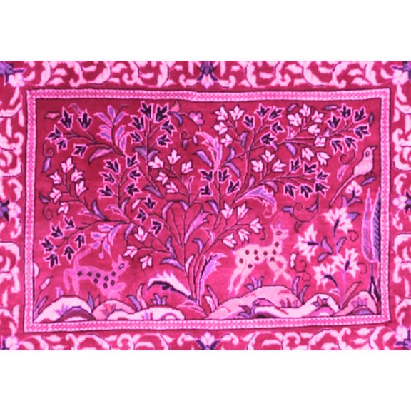 Ahgly Company Indoor Rectangle Persian Pink Traditional Area Rugs, 5' x 7'
