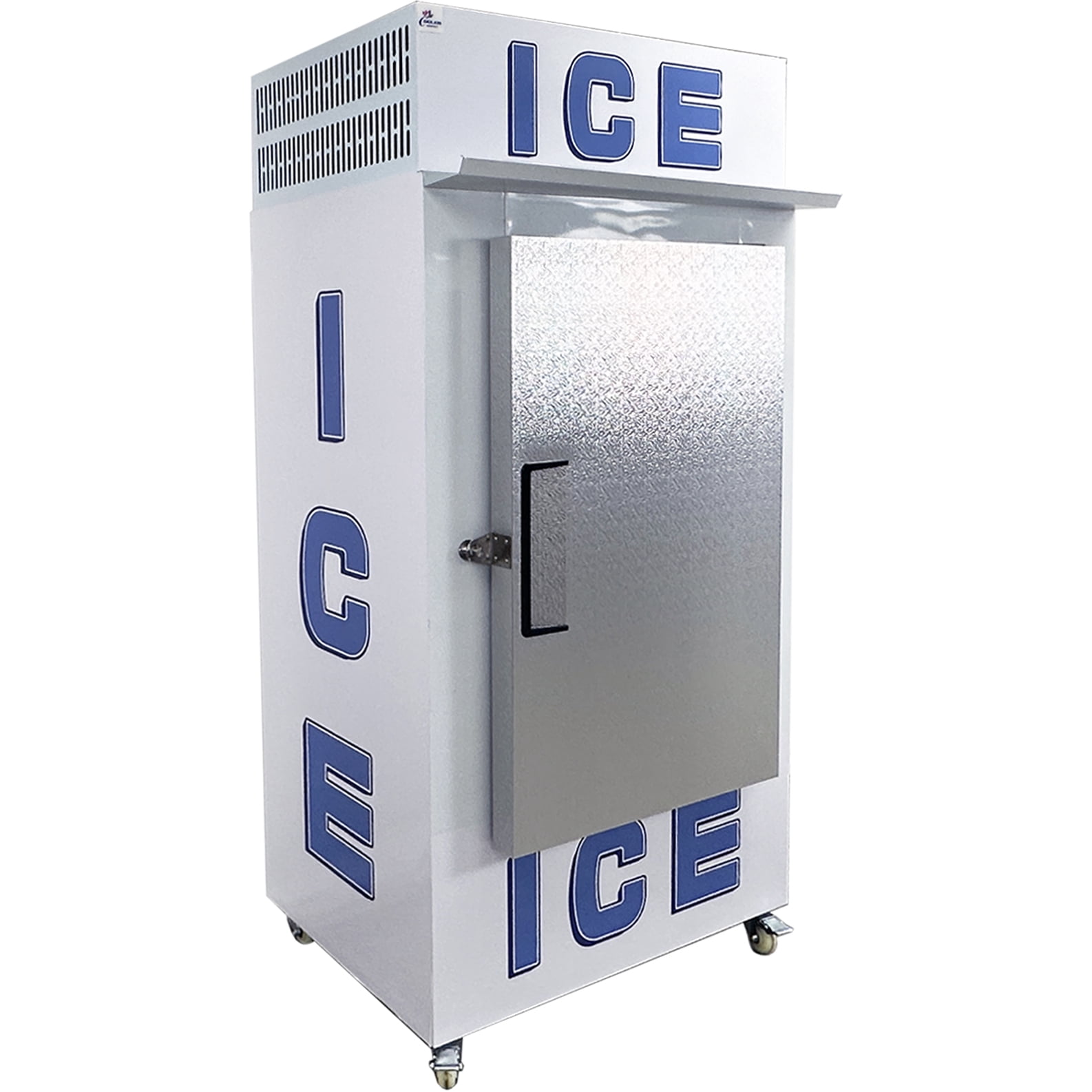 1430lb Commercial Ice Merchandiser Freezer, –32°F Ultra-Low Temp Outdoor Ice Storage, 1-Door Ice Display Freezer, R290 Refrigerant, LED Light, 650L, 110V Ice Storage Cabinet on Wheels