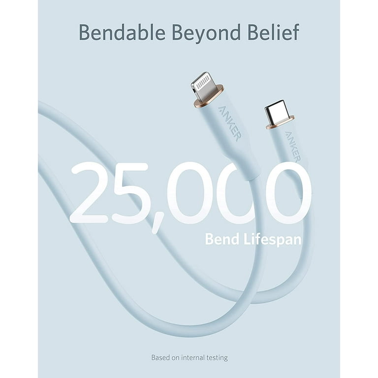 Anker Powerline III Flow USB C Fast PD Charging Cable 3/6ft Silica
