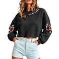 thumbnail image 4 of Rugby Shirt Women Football Sweatshirts Mom Outfits for Women Trendy Football Fan Cute Sweatshirts Sports Mom Must Have Crop Tops Baggy Plain Tops Comfort Hoodie Tunic Tops Heart Graphic Gift Black, 4 of 8