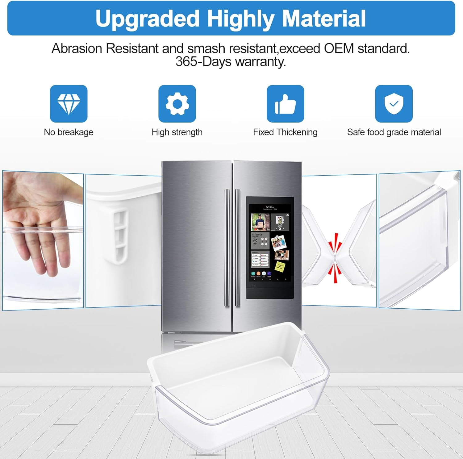 Yeefeoch DA97-17255A Replacement Refrigerator Door Shelf Bin Compatible with Samsung Refrigerator Replacement for RF265BEAESG/AA, RF265BEAESR/AA, RF262BEAESR/AA