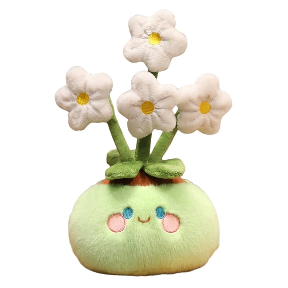 Wizlet Cute Potted Flower Plush Toy, Cartoon Succulent Plant Stuffed Doll, Kawaii Flower Pot Plush Decor Gift for Home-B