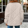 thumbnail image 5 of Jackets For Women Sevevn Womens Winter Casual Quilted Jacket Long Sleeve Button Down Jacket Thickened Coat, 5 of 9