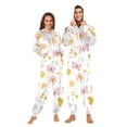 thumbnail image 3 of Butterflies and Daisies Adult onesie Pajamas, Crystal Velvet Ultra Soft Warm Jumpsuit for Men and Women, 3 of 7