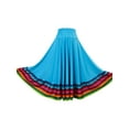 thumbnail image 2 of Kaerm Women Folklorico Dance Skirts Spanish Swing Skirt Mexican Flamenco Folk Dance Performance Sky Blue 75cm 3XL, 2 of 3