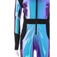 thumbnail image 6 of iiniim Girls Alien Robot Dance Outfit Metallic Long Sleeve Zip Neck Jumpsuit Blue 8, 6 of 7