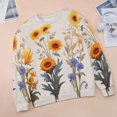 thumbnail image 6 of Watercolor Wildflowers Womens Casual Crewneck Sweatshirt Long Sleeve Tops Cute Pullover Loose Fit, 6 of 7