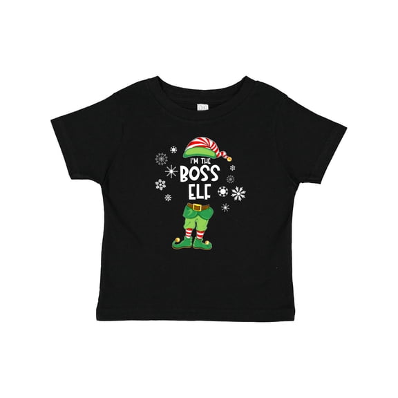 Inktastic Funny Christmas I'm the Boss Elf with Shoes and Hat Boys or Girls Baby T-Shirt