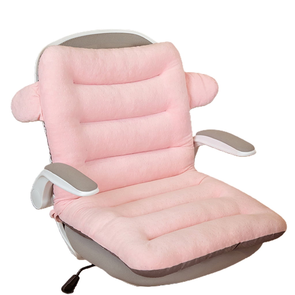 Thickened Plush Office Computer Chair Cushion with Ties for Seat Back