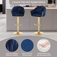 thumbnail image 5 of JONPONY Bar Stools Set of 4,Counter Height Kitchen Stools,Velvet Swivel Chair for Kitchen Island, Blue, 5 of 10