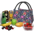 thumbnail image 3 of Yiaed Floral Print Lunch box lunch bag Portable Insulated Lunch Box for Women Men Cooler Tote Bag with Front Pocket for Work Picnic Travel, 3 of 6