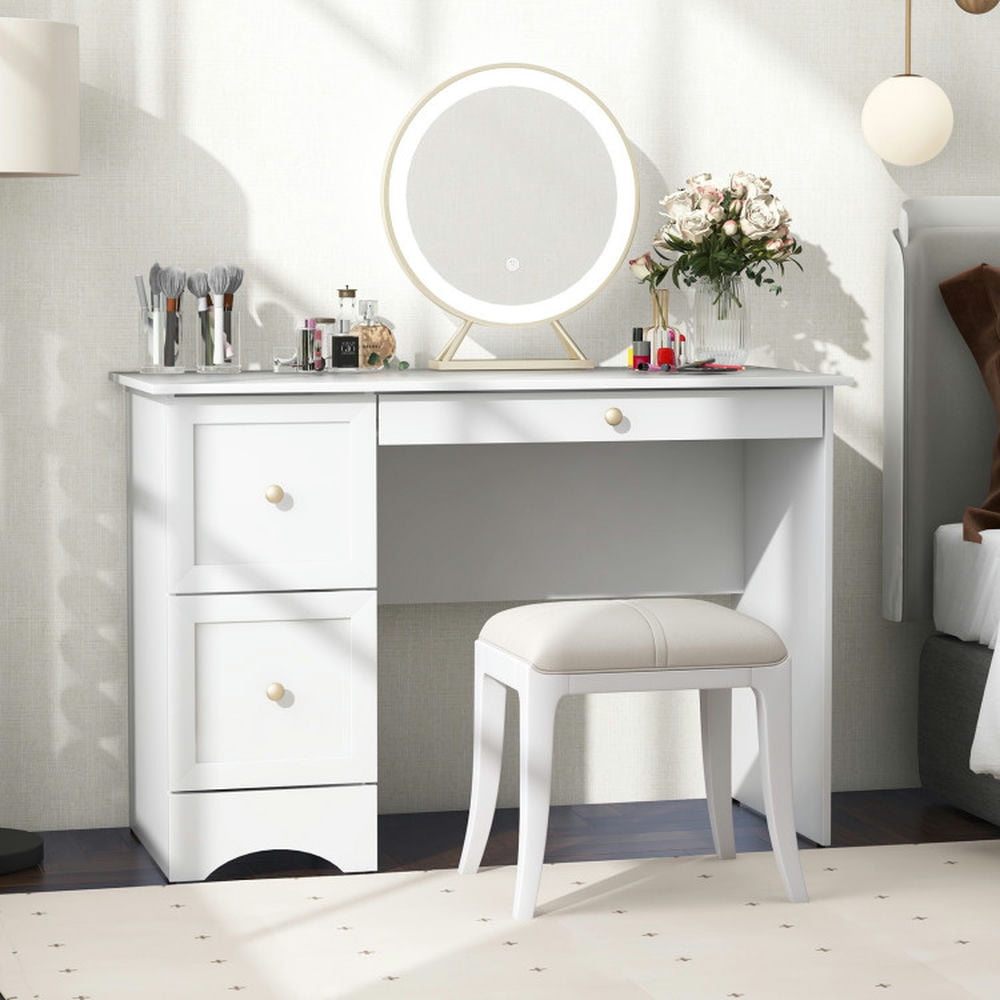 Demi Bonn Wooden Computer Desk Workstation with 3 Drawers for Home and Office Desk Study Writing Table, Brown