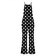thumbnail image 4 of Gibobby pantalones siameses de pierna ancha Mono largo de estilo playero suelto con estampado hueco lateral y tirantes informales para mujer(Negro， L), 4 of 5