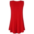 thumbnail image 2 of Made by Johnny Women's Solid Sleeveless Tunic for Leggings Swing Flare Tank Tops S-5XL Plus Size XXXXXL RED, 2 of 6