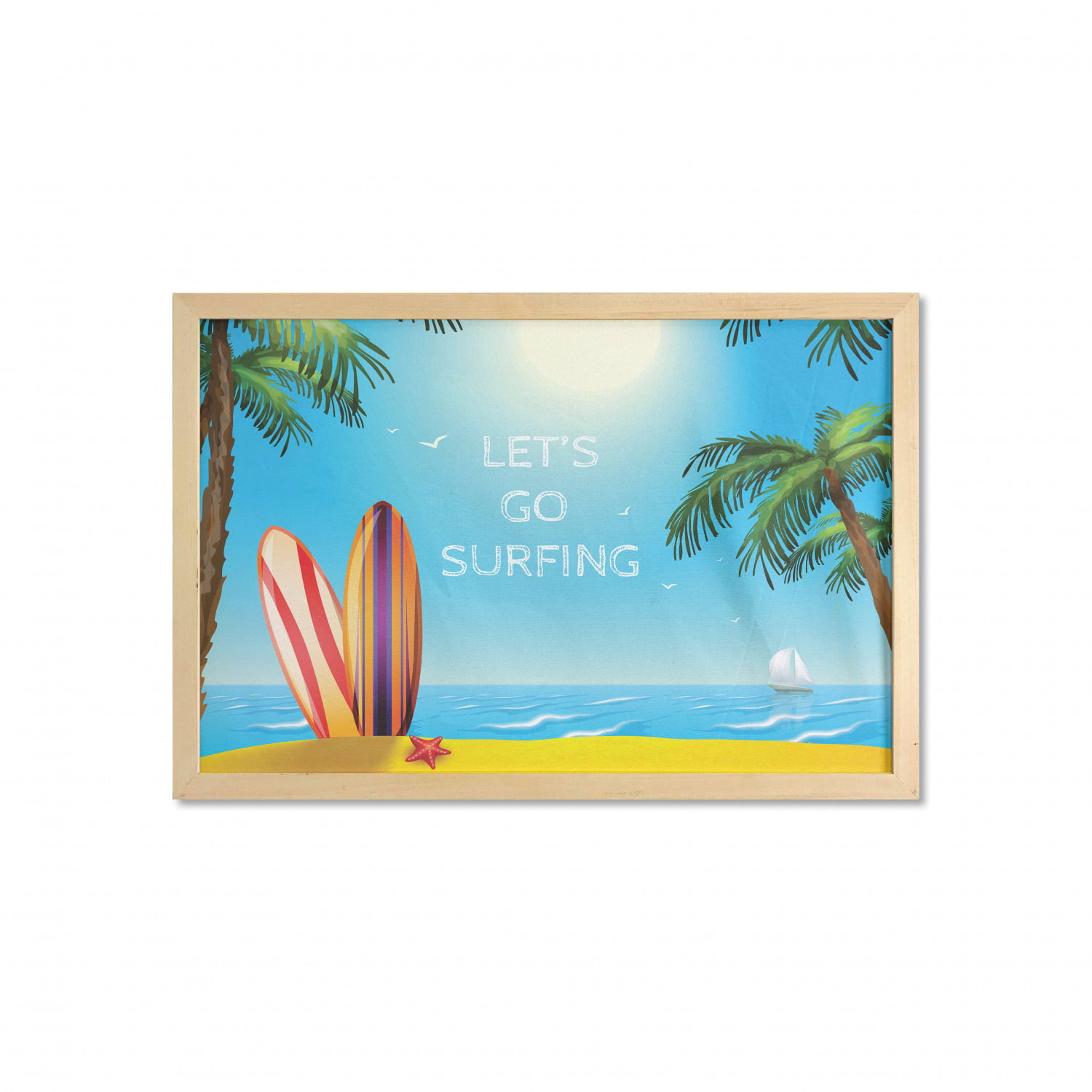 SURFING Poster Surfboards On The Beach Full Size 24x36 ~ Tropical Scenic 