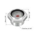 thumbnail image 2 of Uxcell Air Compressor Oil Sight Glass, 4 Pack 3/4" NPT Aluminum Oil Liquid Level Gauge, 2 of 5