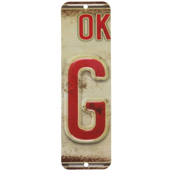License Plate Letter G Metal Sign Home Decoration Wall Decor