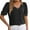 Black-03, variant on Mittory Summer Tops for Women Trendy Casual Chiffon Blouse Floral Ruffle Short Sleeve Tops Loose Summer Shirts