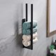 thumbnail image 5 of Stainless Steel No-Drill Double Towel Holder with Self-Adhesive, 2-Arm Wall Mount for Bathroom Kitchen, Black, 5 of 5