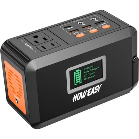 ZJQYDS Portable Power Station,120W(240W Peak) Solar Generator,88Wh Lithium Battery Power with 110V AC Outlet/DC/USB/LED Light for Outdoor Camping Trip Hunting Emergency(Solar Panel Optional)