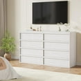 thumbnail image 2 of Huisuilinss Drawer Dresser For Bedroom,Wide Chest Of Drawers,Modern Double Dresser Storage Organizer,Wood Dresser TV Stand With Concave Handles For Living Room Nursery Hallway Entryway, 2 of 7