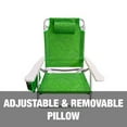 thumbnail image 6 of Bliss Hammocks Folding Beach Chair W/ Towel Rack & Cup Holder, 5 Reclining Positions, 275 Lb. Capacity (Green Banana Leaf), 6 of 11