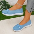 thumbnail image 6 of Womens Breathable Knit Mesh Slip On Loafers Casual Bow Ballet Flats Shoe Comfortable Round Toe Lightweight Walking Shoe Business Office, 6 of 8