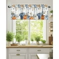 thumbnail image 6 of Floral Fall Thanksgiving Kitchen Valances for Windows Orange Blue Boho Pumpkin Valance Curtains&nbsp; for Kitchen /Living Room/Bedroom/ Bathroom Decor, 42"x12 " ,Rod Pocket 1 Panel, White, 6 of 7