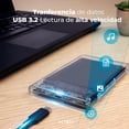 thumbnail image 4 of Case Enclosure ACTECK ARMOR CLEAR HC440 5 Gbps SATA 2.5 USB-C Blanco AC-934695 Acteck AC-934695, 4 of 6